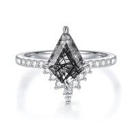 wholesale S925 Sterling Silver Wedding Ring With Diamond Accents-US # 4